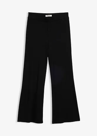 Rövidített bordás legging viszkóz keverékből • fekete • bonprix áruház