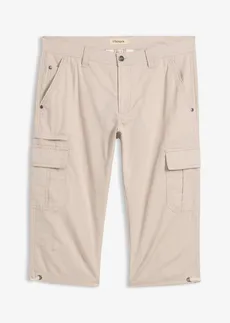 Bermuda long poches cargo regular 100% coton, Couleur: gris pierre