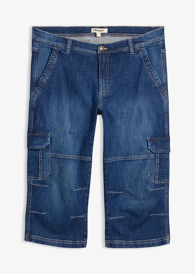 Jean cargo 3/4 regular droit