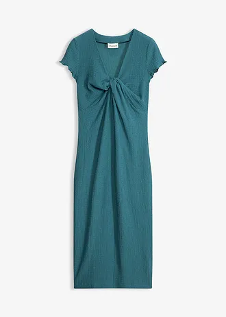 Robe en jersey crêpe texturé • vert poivre • Boutique bonprix