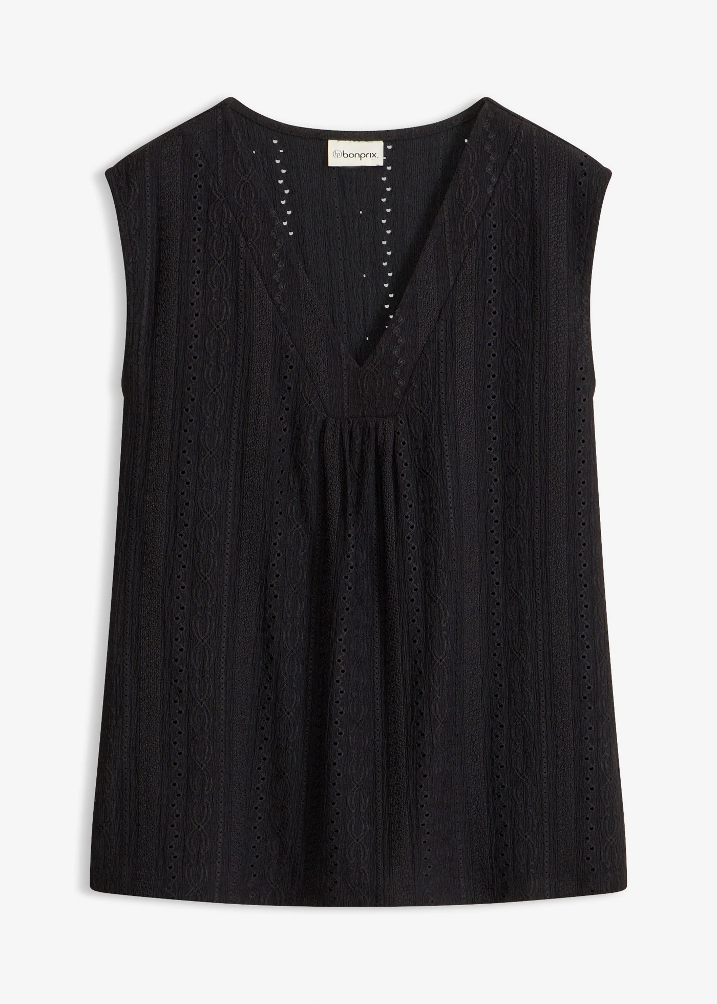 Top en broderie anglaise • noir • Boutique bonprix