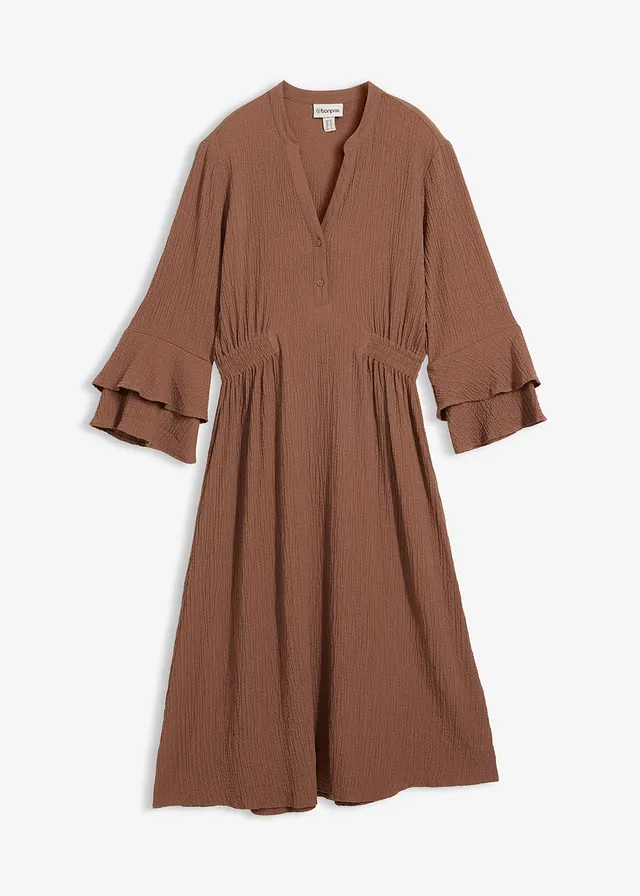 Robe en matière texturée • marron • Boutique bonprix
