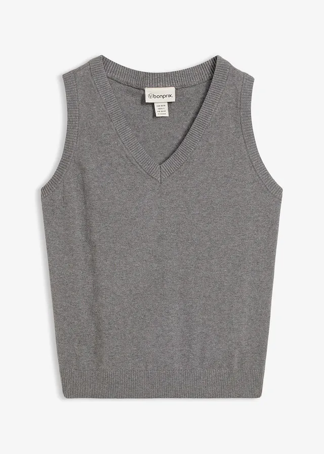 Spencer van puur biologisch katoen • grijs gemêleerd • bonprix online shop