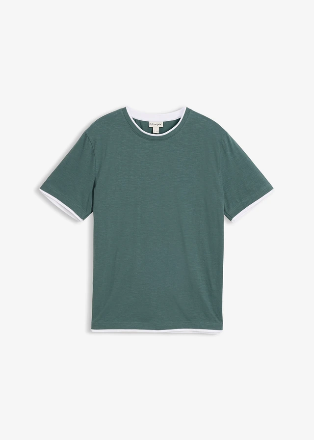T-shirt aspect 2en1 en fil flammé