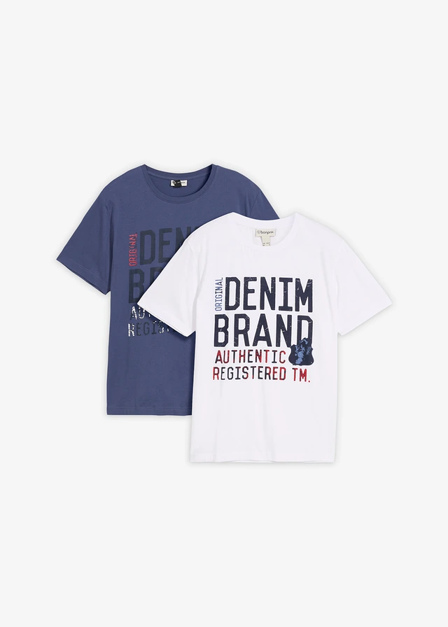 T-shirt z czystej bawełny organicznej (zestaw 2 szt.)