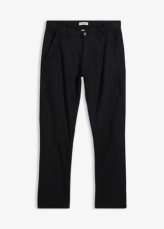 Pantaloni chino Regular Fit din material cu in 100%, straight • negru • magazin bonprix