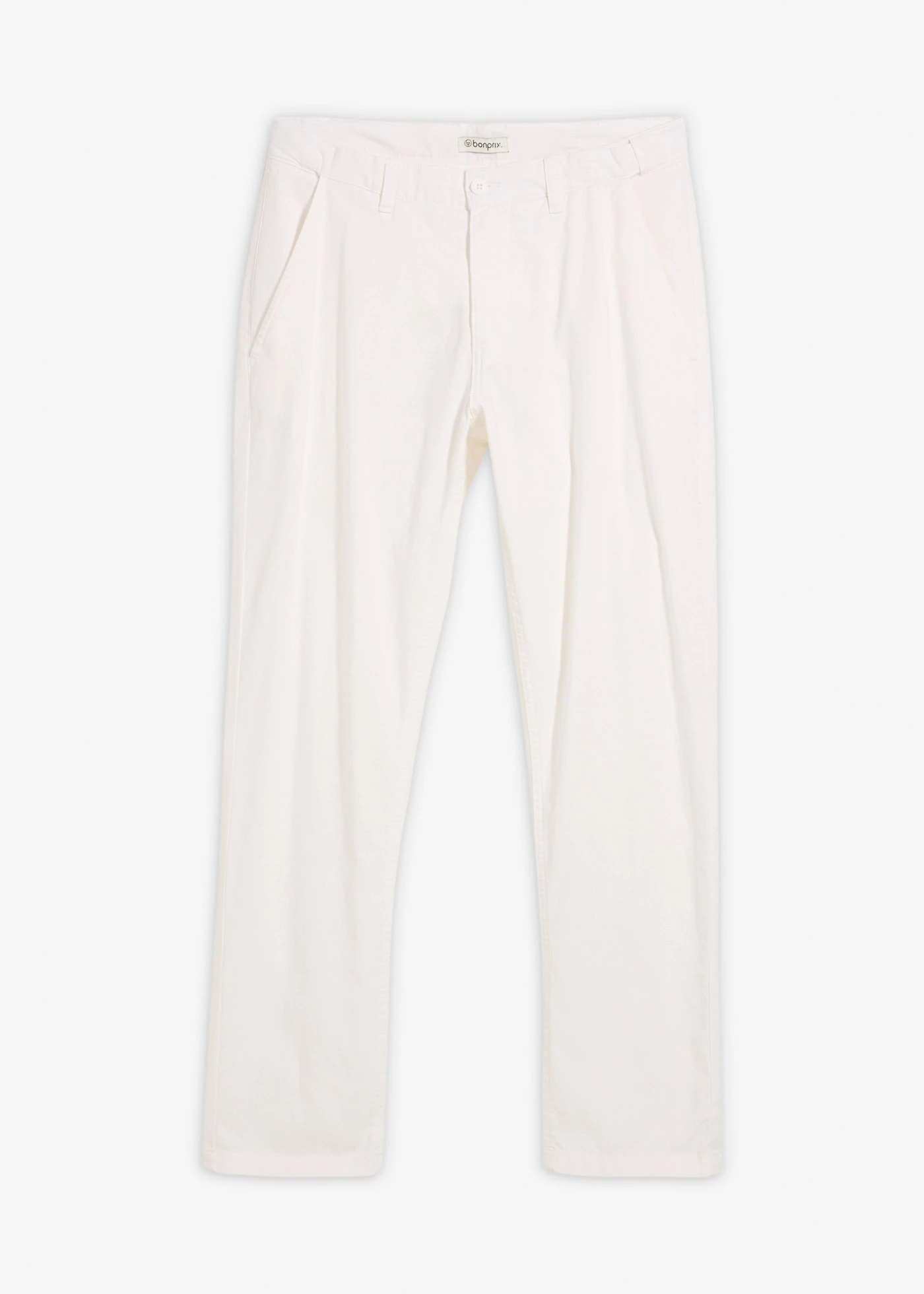 Pantalon chino regular en lin mélangé, droit • blanc • Boutique bonprix