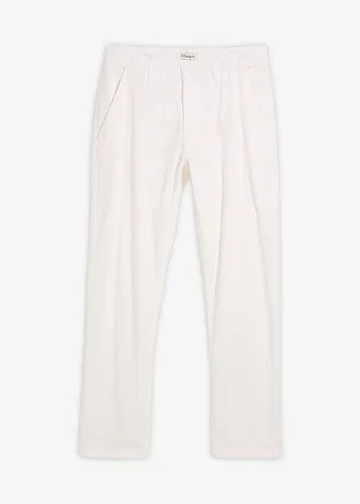 Chino kalhoty Regular Fit, Straight, z čistého lnu, barva: bílá