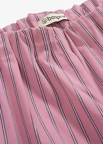 Pantaloni fără încheiere, cu crac larg • mov-maroniu/alb/bleumarin dungat vertical • magazin bonprix