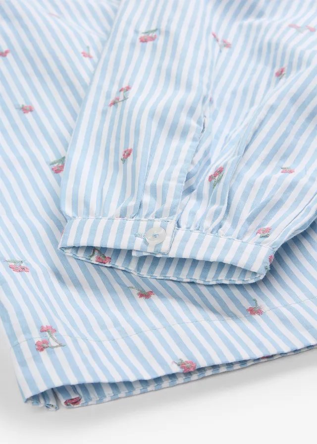 Chemisier coton à manches 7/8 • bleu clair-blanc rayé • product-page.page-title-suffix