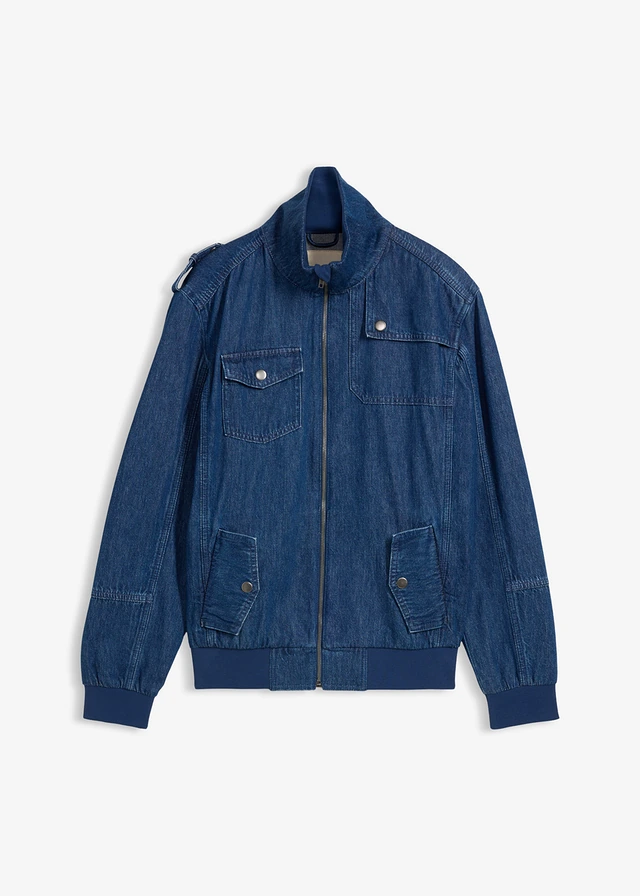 Spijkerjas van puur katoen, Kleur: donkerblauw denim