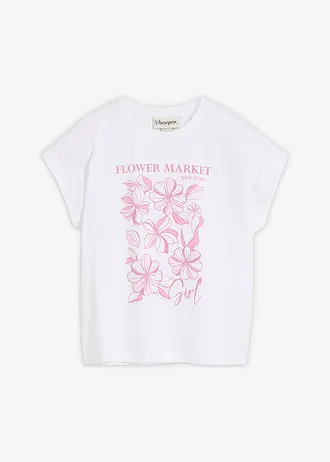 T-shirt 100% coton • blanc floral • Boutique bonprix