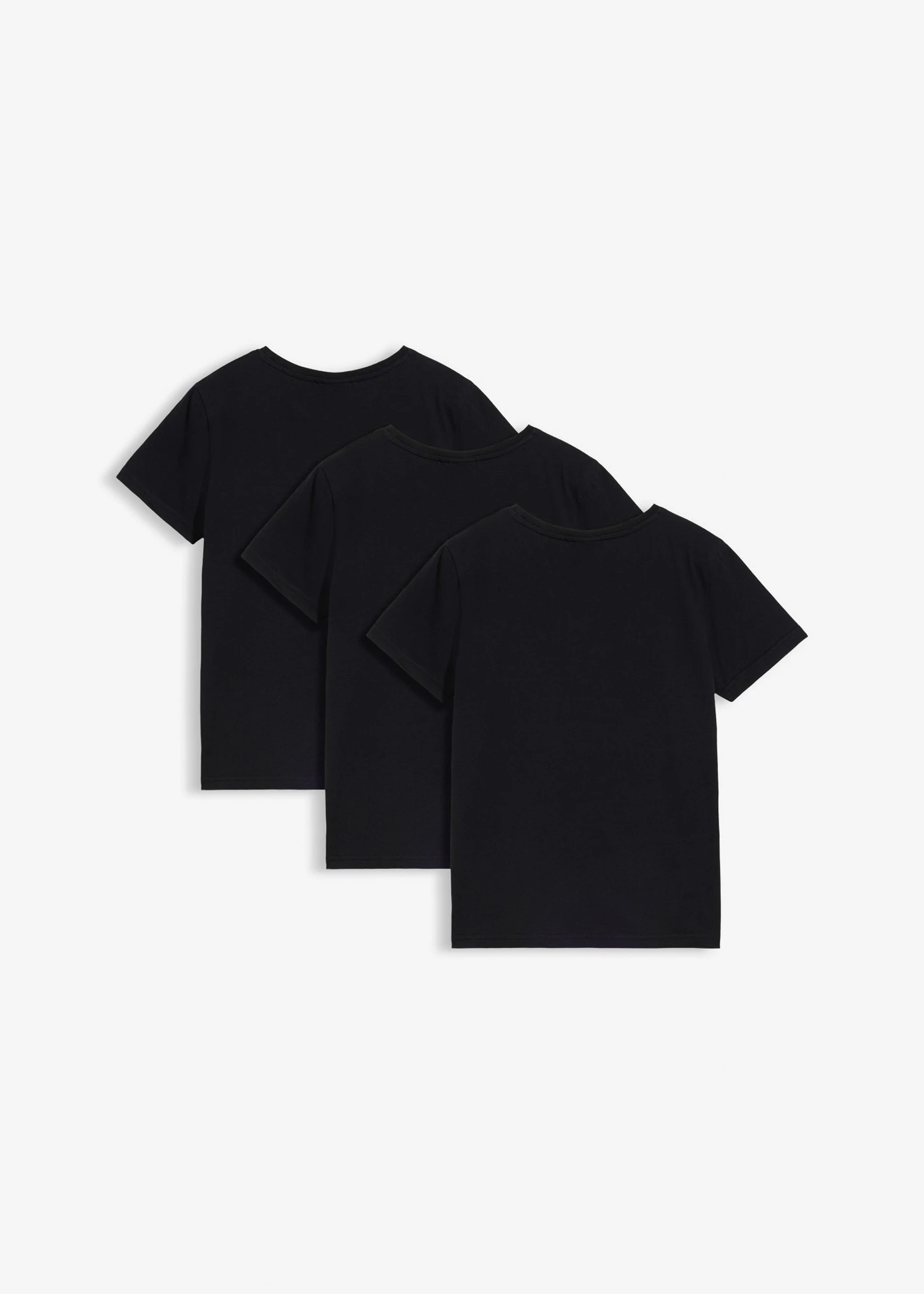 Tricou din bumbac organic 100% (set/3 buc.) • negru • magazin bonprix