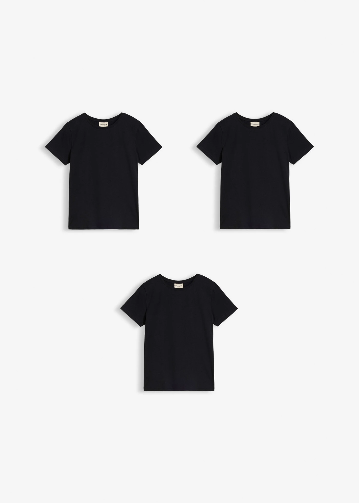 Tricou din bumbac organic 100% (set/3 buc.) • negru • magazin bonprix