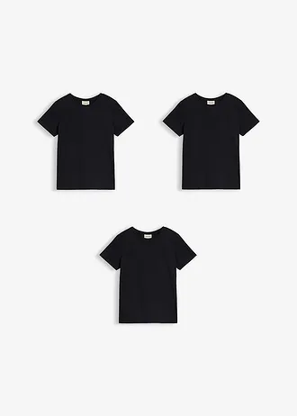 T-shirt z czystej bawełny organicznej (3 szt.) • czarny • sklep bonprix