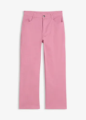 Pantalon twill cropped en coton extensible • mauve • Boutique bonprix