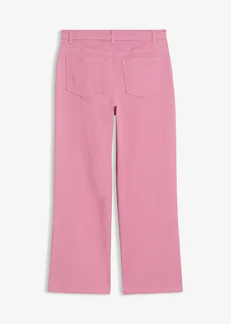 Cropped twill broek van een elastische katoenmix • mauve • bonprix online shop