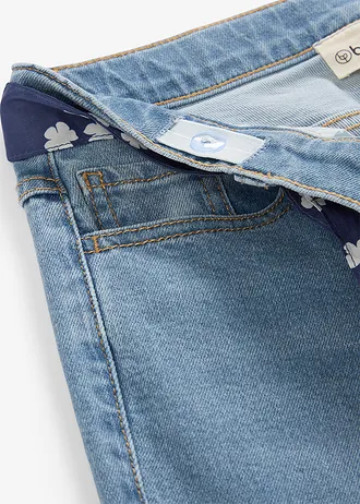 Flared jeans met ceintuur, mid waist (2-dlg. set), Kleur: lichtblauw denim