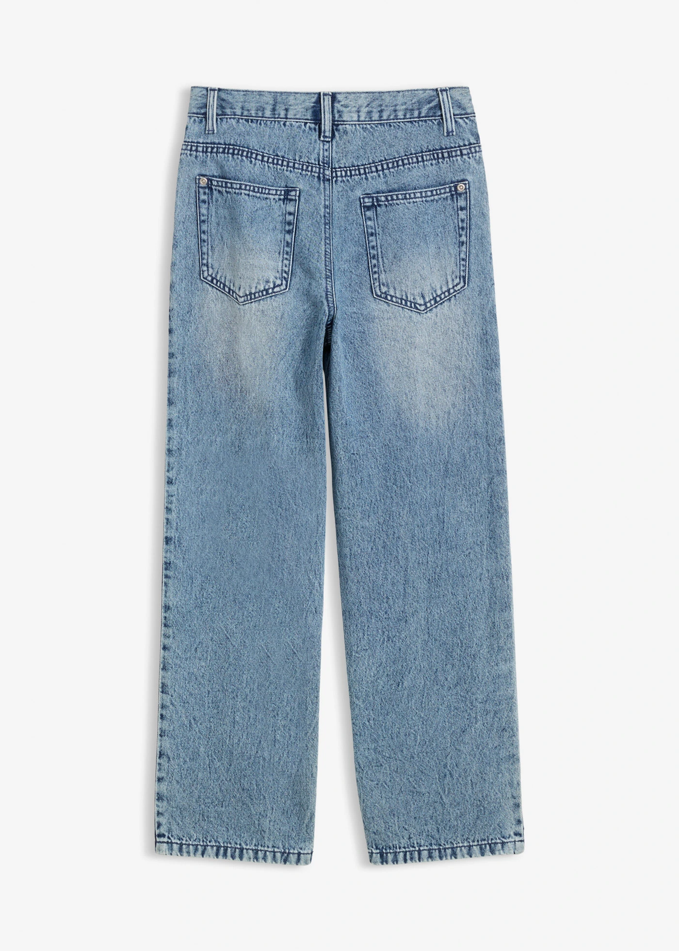Loose fit jeans met verstelbare band, straight • blauw denim used • bonprix online shop