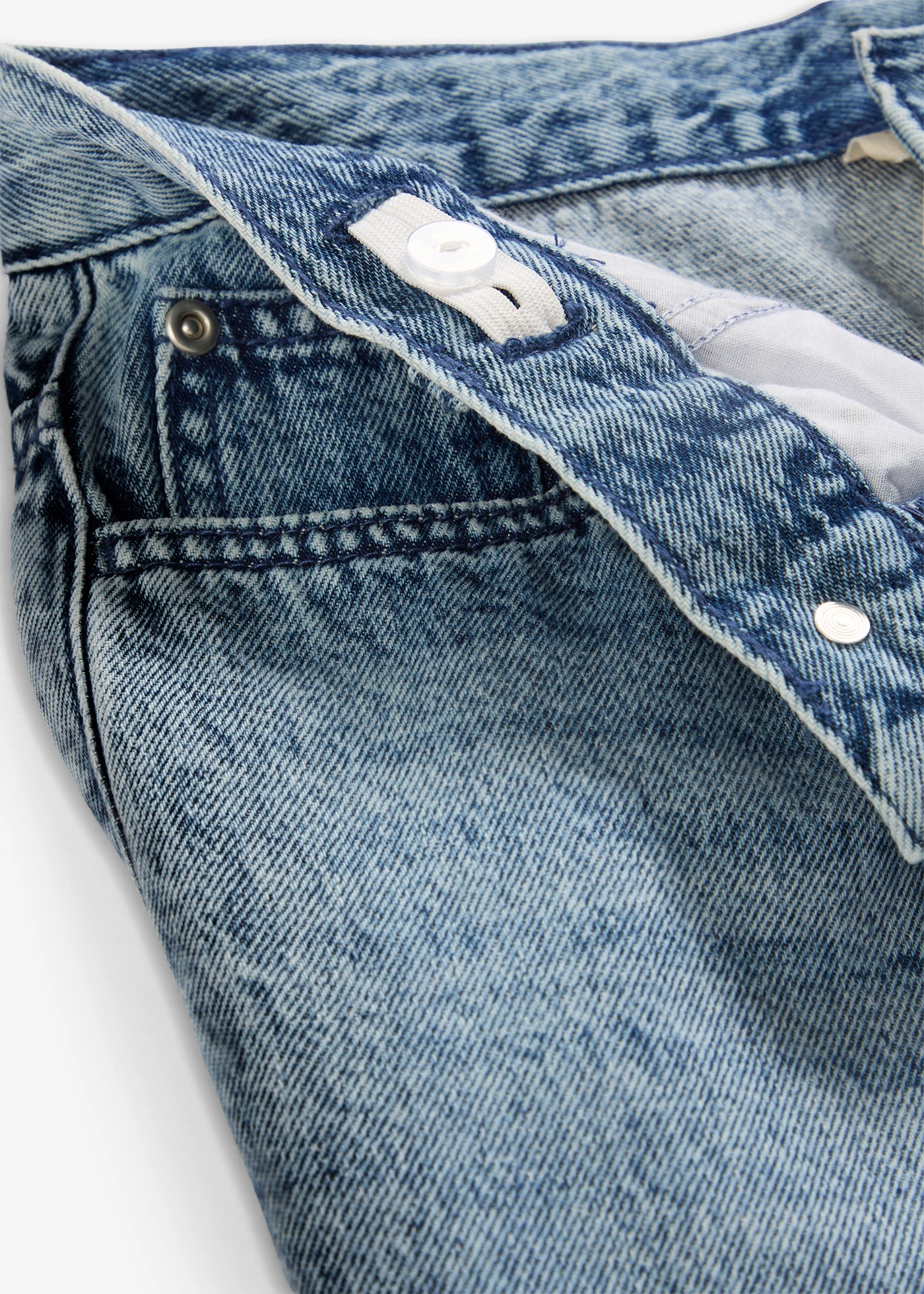 Loose fit jeans met verstelbare band, straight • blauw denim used • bonprix online shop