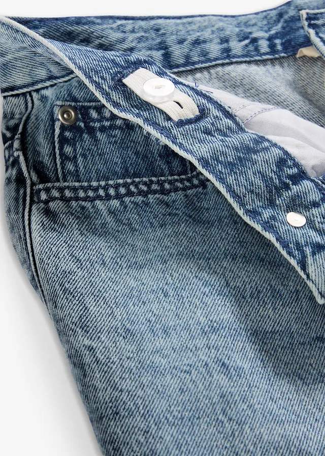 Blugi Loose Fit drepți, cu talie ajustabilă • albastru denim uzat • magazin bonprix