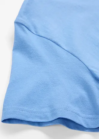 T-shirt z czystej bawełny organicznej (2 szt.) • niebieski+kobaltowy z nadrukiem • sklep bonprix