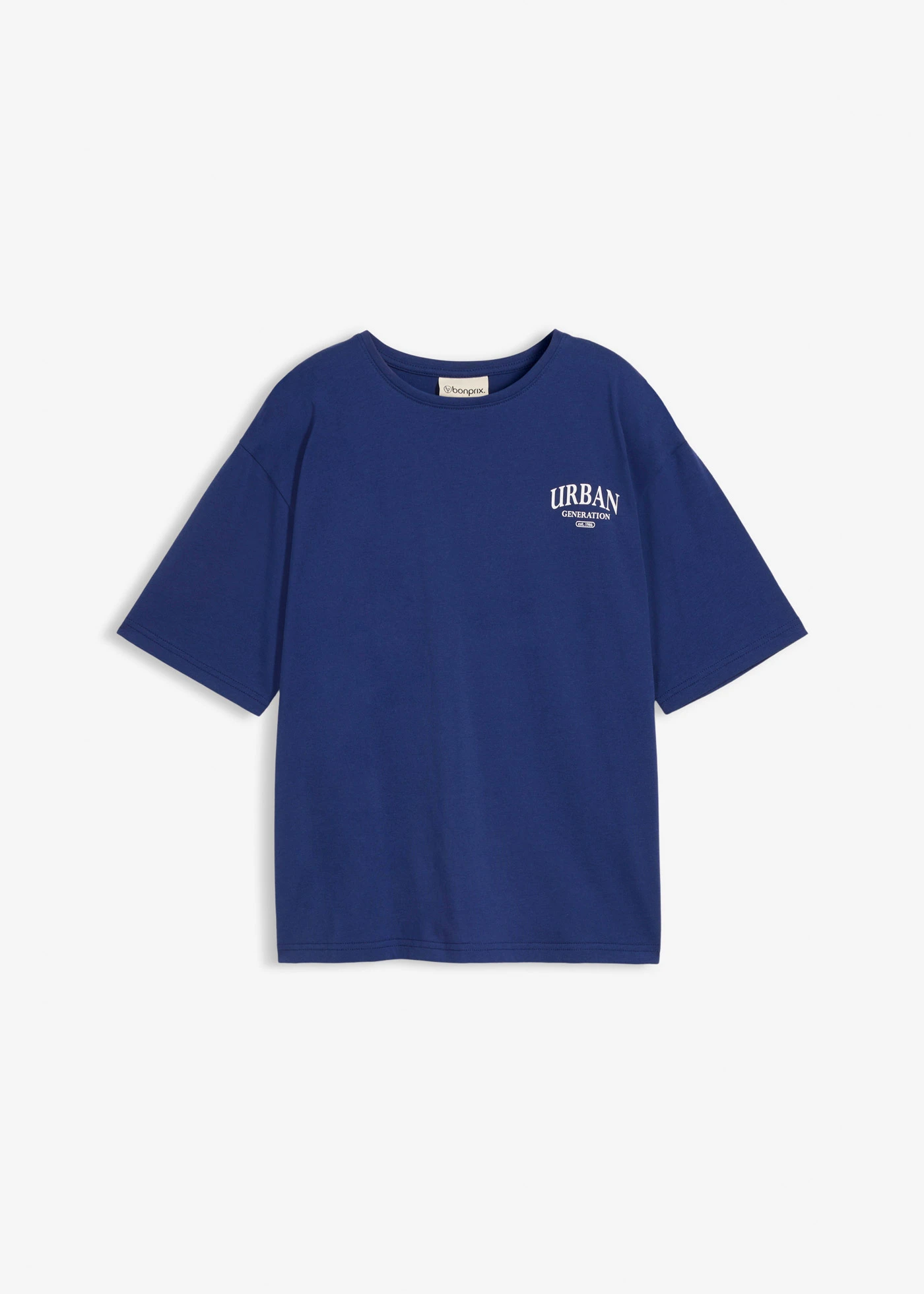 Oversized T-shirt van biologisch katoen • middernachtblauw met print • bonprix online shop