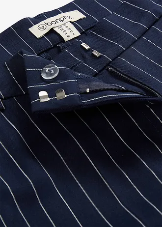 Nohavice Marlene s pásikmi • tmavomodrá/biela vlna pásikovaná • obchod bonprix