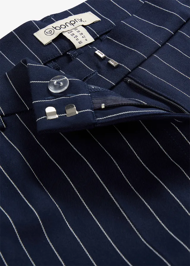 Marlene Dietrich broek met strepen • donkerblauw/wolwit gestreept • product-page.page-title-suffix