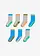Lot de 7 paires de chaussettes, Couleur: gris clair chiné + bleu lagon + vert olive