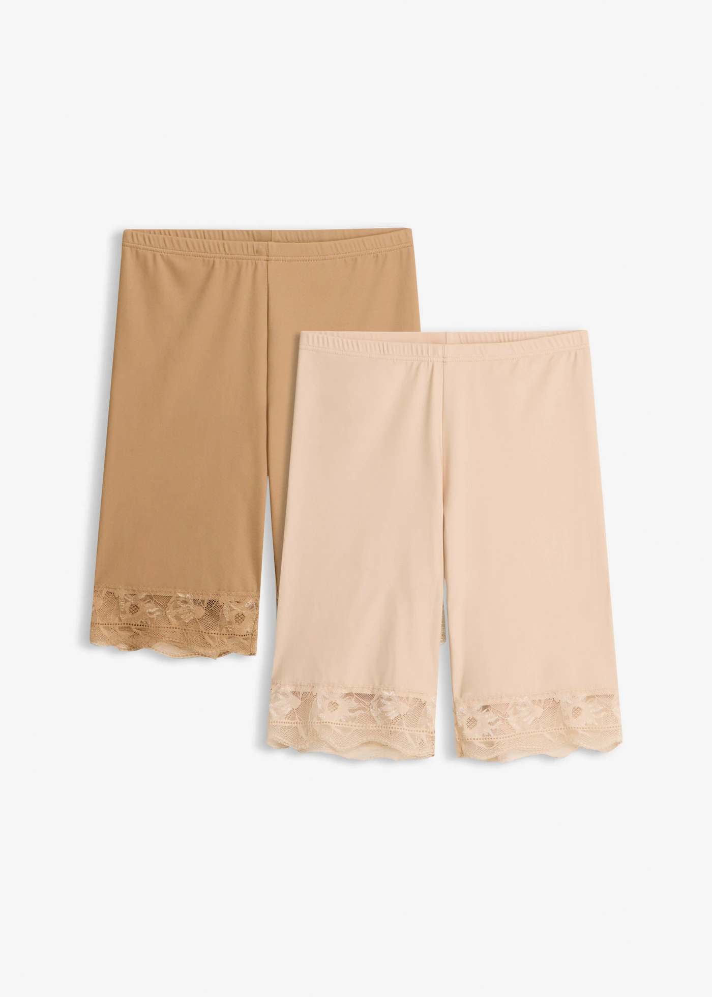 Lot de 2 cyclistes anti-frottements en matière rafraîchissante • beige foncé + beige craie • Boutique bonprix