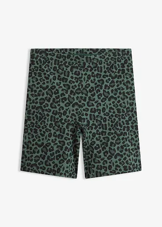 Anti-schurende  biker short met verkoelend materiaal • olijfgroen luipaardprint • bonprix online shop