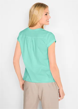 Katoenen shirt, korte mouw, Kleur: lichtmint
