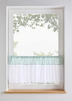 Perdea scurtă din bumbac organic, cu carouri