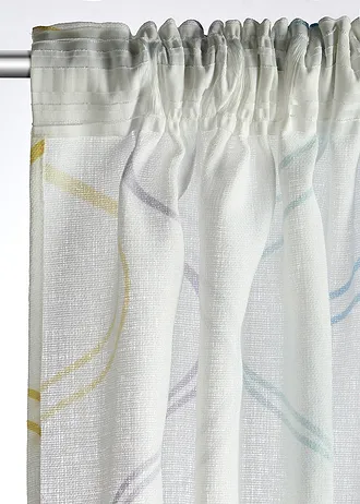 Függöny hullámos mintával (1 db) • színes-fehér • bonprix áruház
