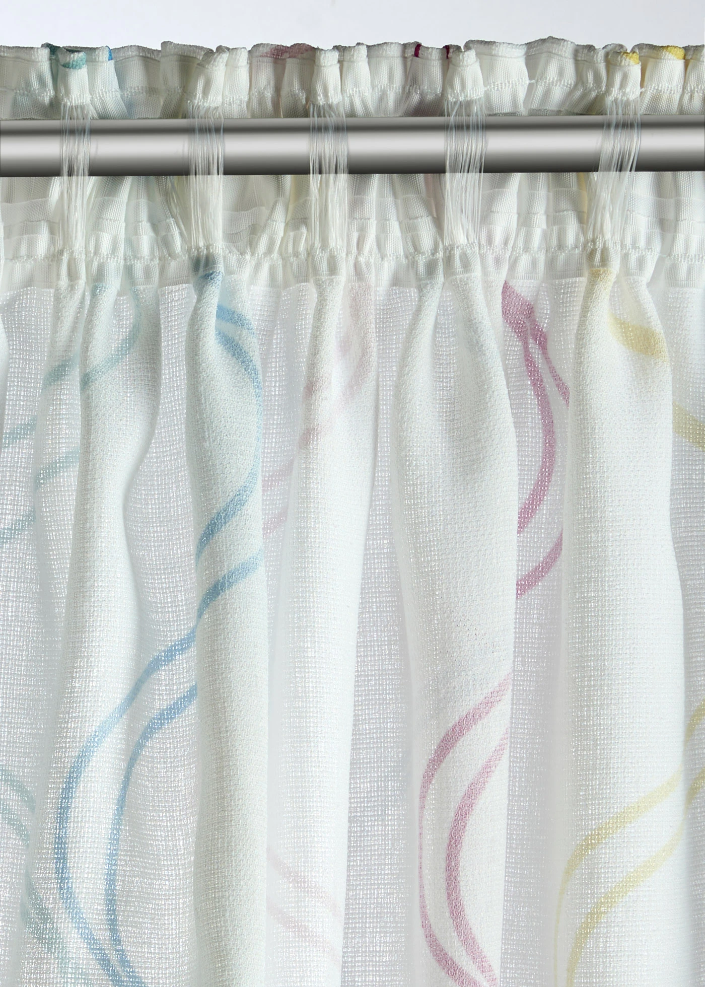 Zasłona ze wzorem w fale (1 szt.) • kolorowo-biały • sklep bonprix