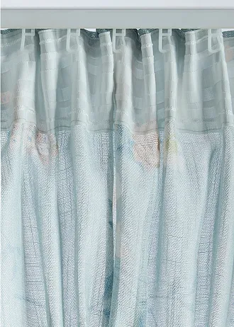 Zasłona w kwiaty (1 szt.) • jasnozielono-biały • sklep bonprix