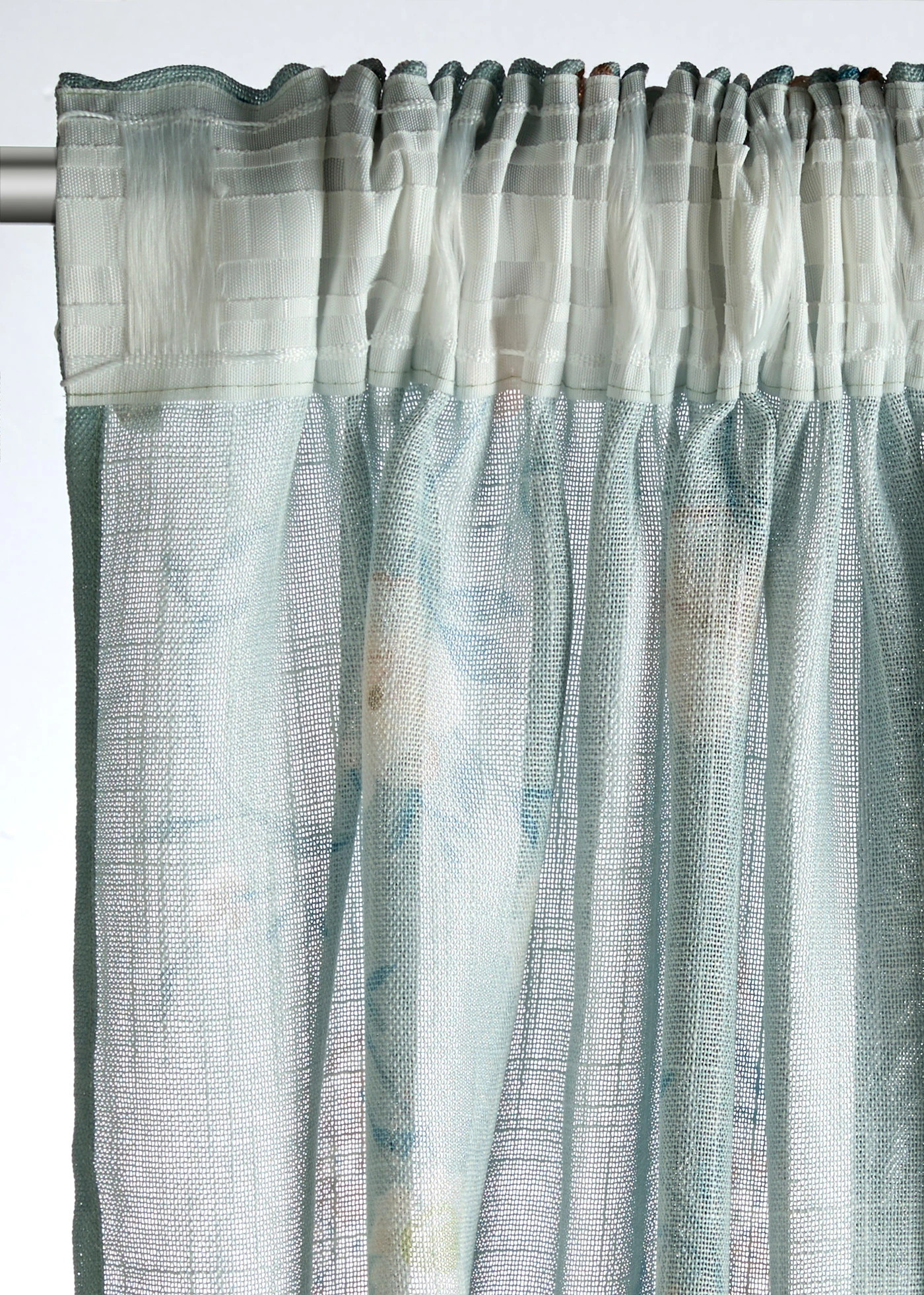 Gordijn met bloemenprint (1 stuk) • lichtgroen-wit... • bonprix online shop