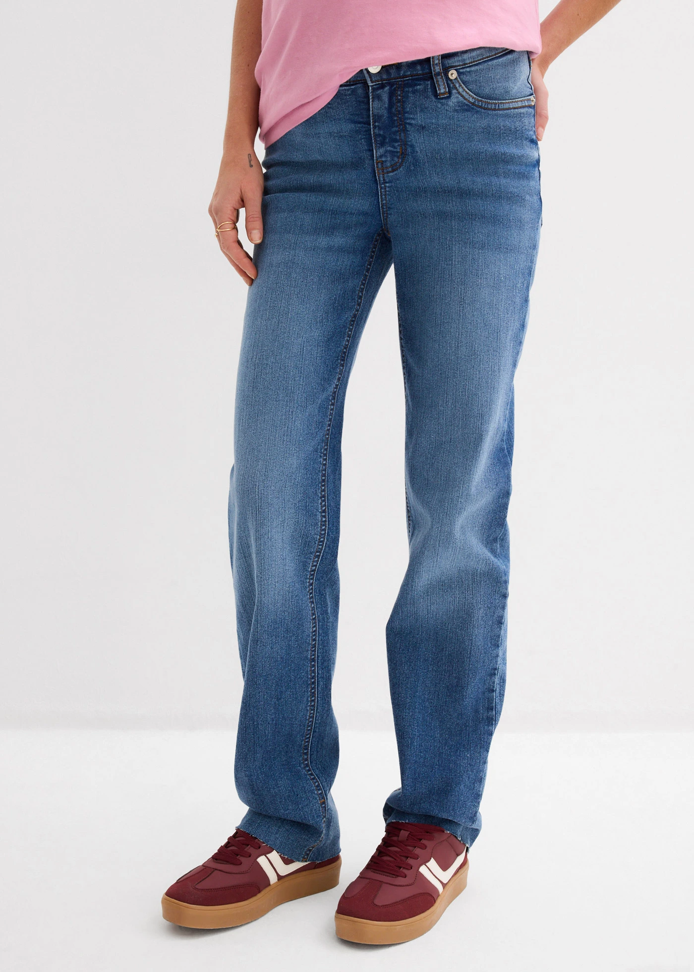 Materské džínsy, 2v1 na tehotenstvo a po ňom, Loose Fit • tmavomodrá denim • obchod bonprix