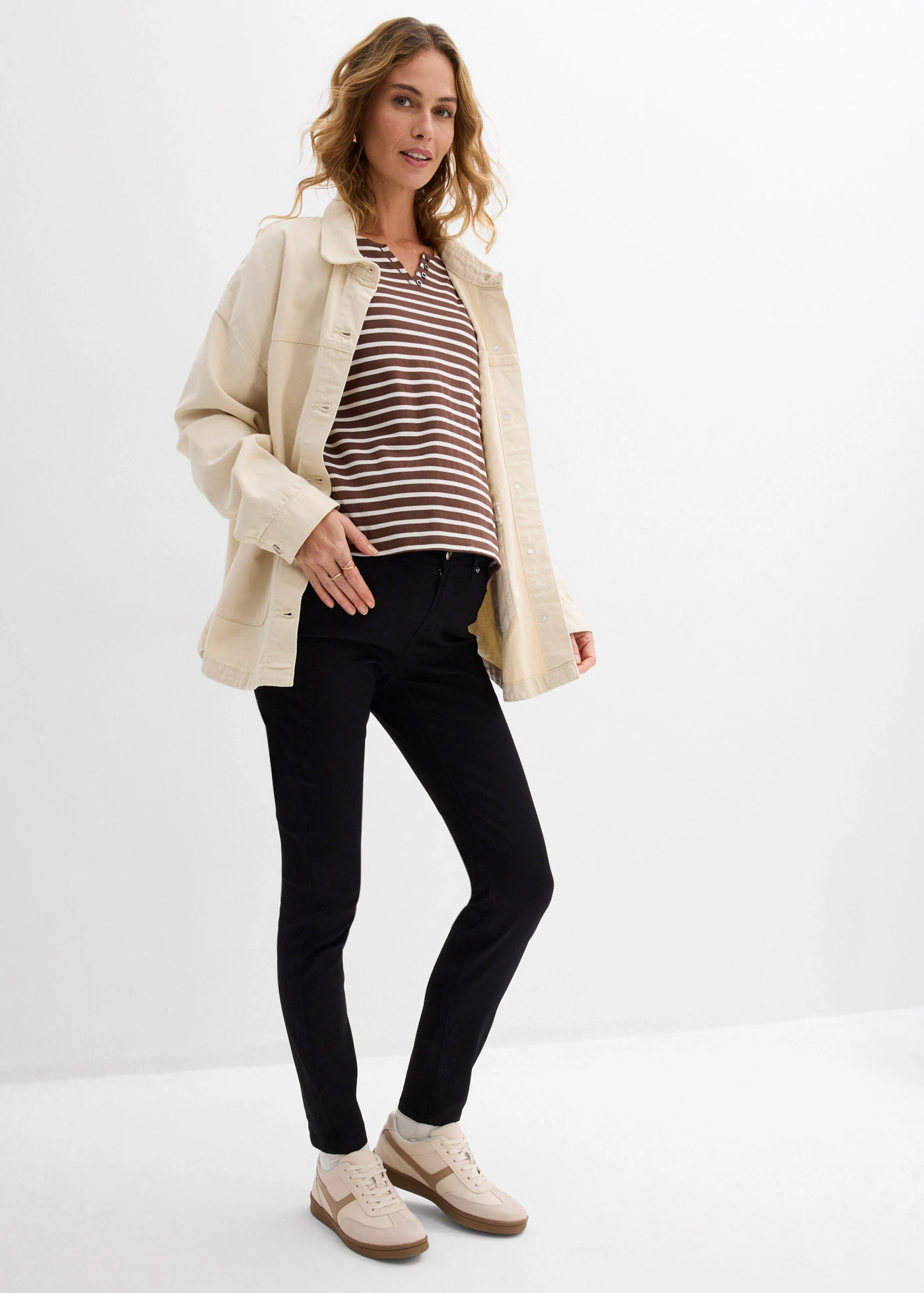 Materské džínsy 2v1 , super streč, Slim • čierna • obchod bonprix