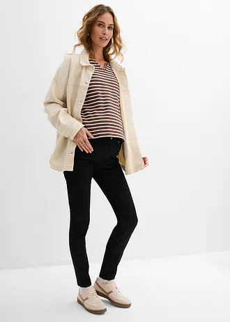 2-in-1 super stretch zwangerschapsjeans te dragen voor en na de zwangerschap, slim fit • zwart • bonprix online shop