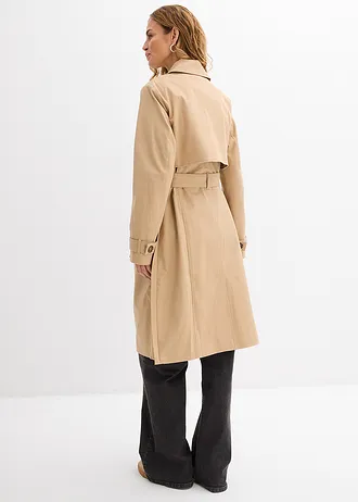 3-in-1 trenchcoat voor de zwangerschap en daarna, met draaginzetstuk, Kleur: saharabeige