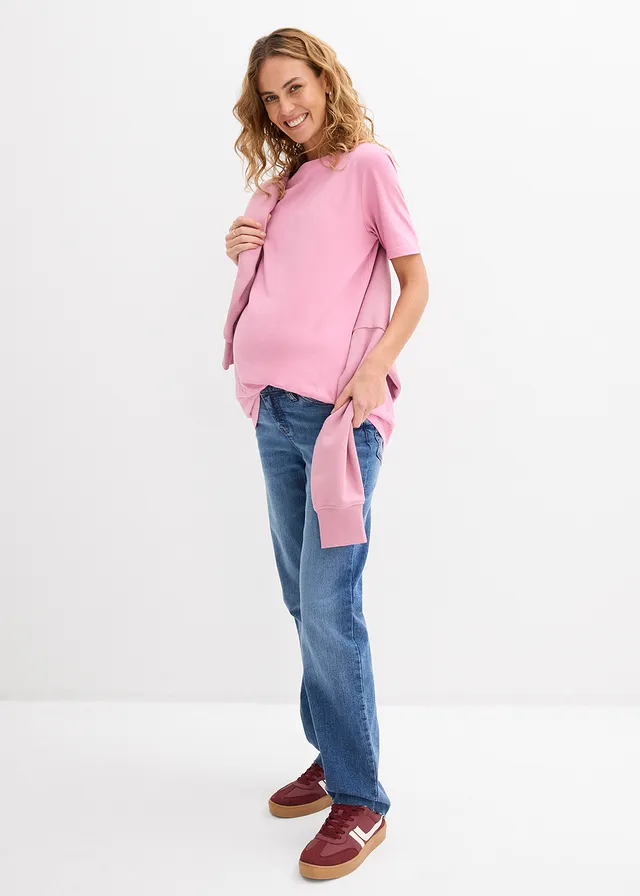 Jean loose pour la grossesse et après, Couleur: bleu foncé denim