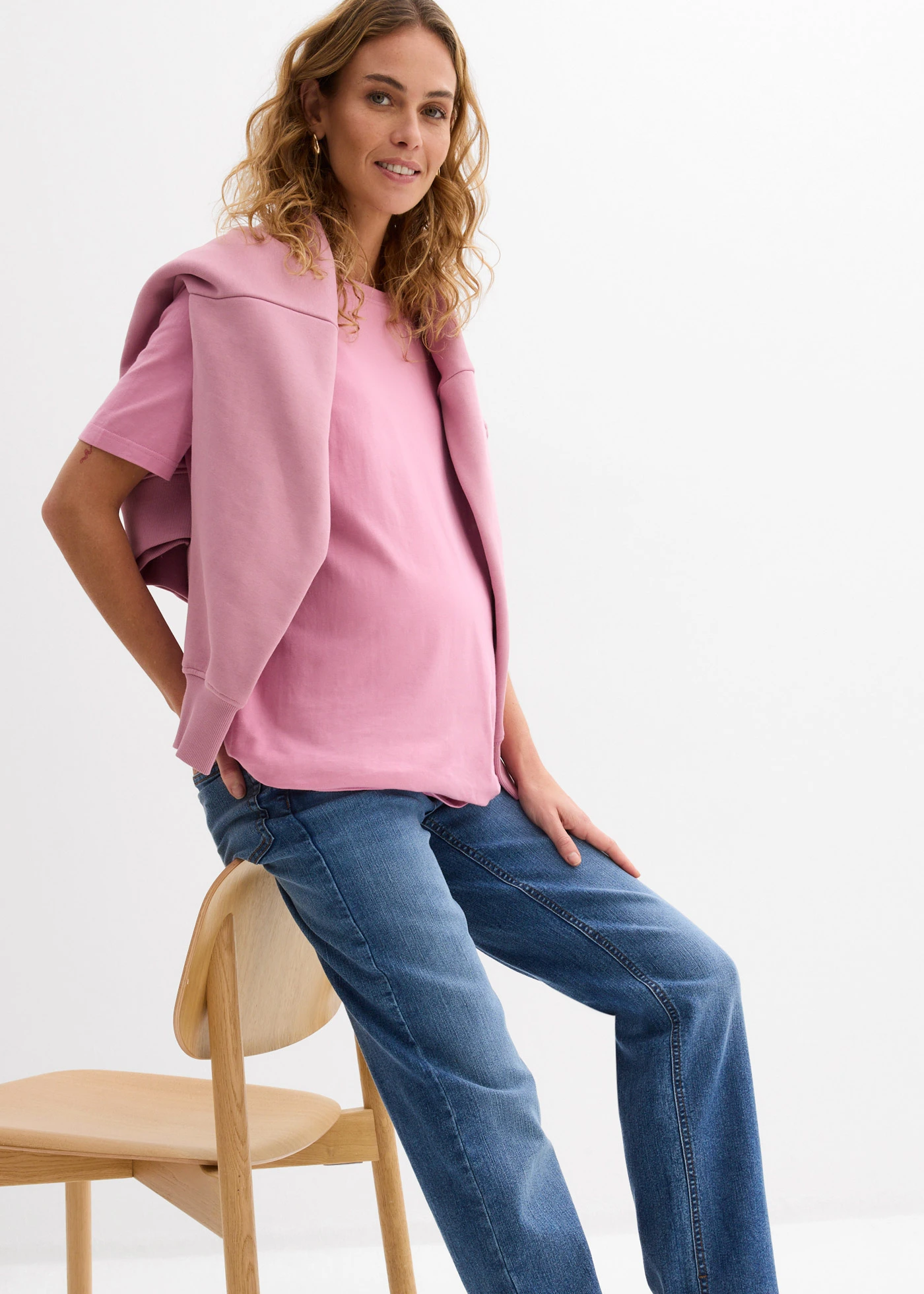 2-in-1 zwangerschapsjeans voor tijdens en na de zwangerschap, loose fit • donkerblauw denim • bonprix online shop