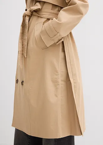 3-in-1 trenchcoat voor de zwangerschap en daarna, met draaginzetstuk • saharabeige • bonprix online shop