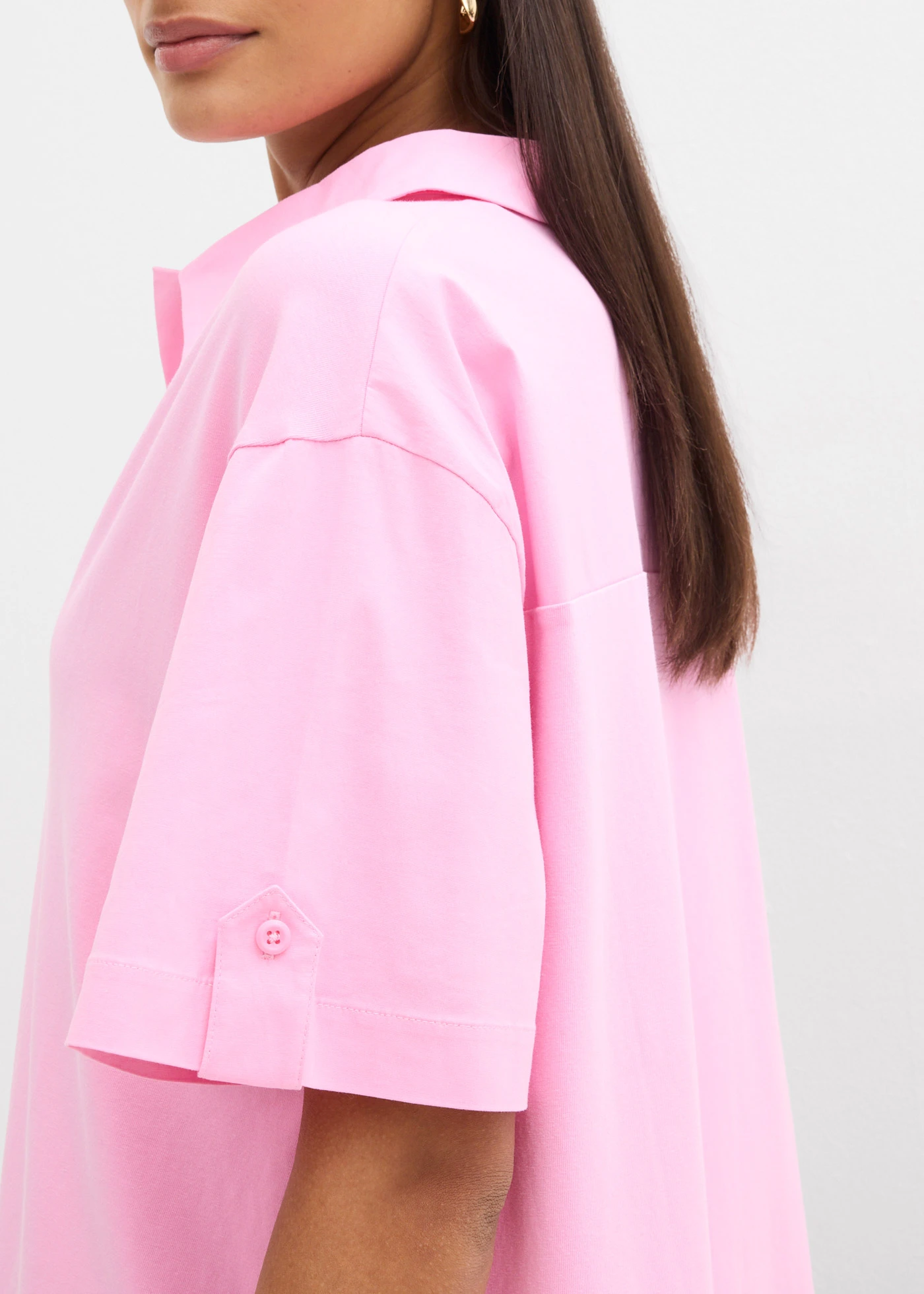 Overhemdjurk van een elastische katoenmix • roze • bonprix online shop