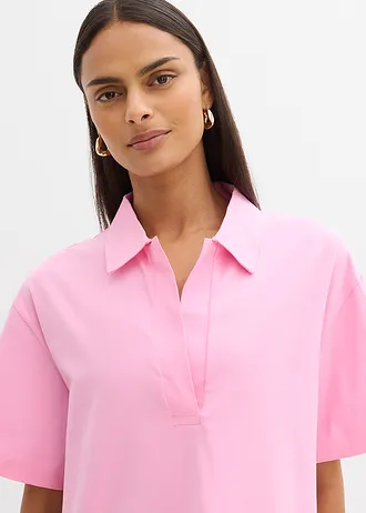 Overhemdjurk van een elastische katoenmix • roze • bonprix online shop