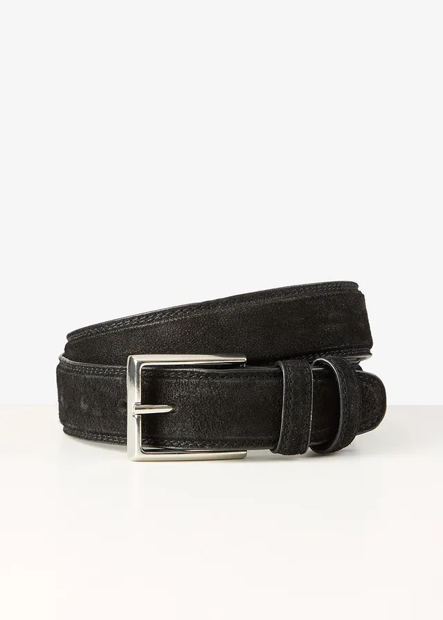 Leren riem met ruwe look • zwart • bonprix online shop