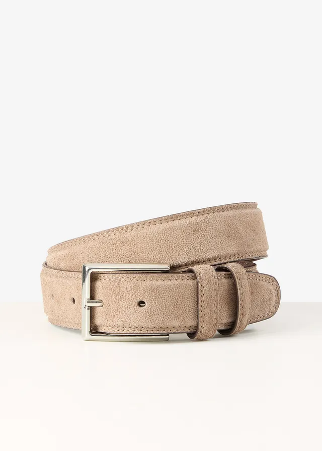 Leren riem met ruwe look