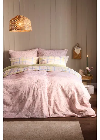 Parure de lit en linon • crème carreaux • Boutique bonprix